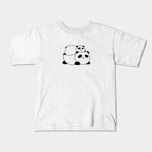 Panda Couple Love Cute Manga Sleepy Siblings Family Sisters Twins Partnerlook Gift Kids T-Shirt by Kibo2020